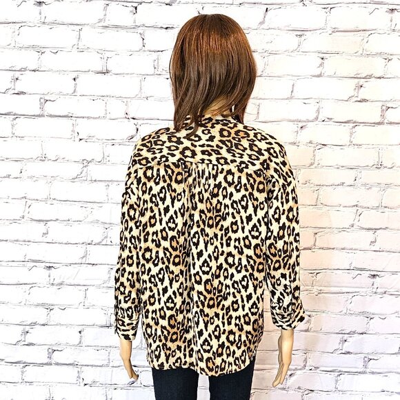 BANANA REPUBLIC - Leopard print v-neck blouse - Picture 8 of 10